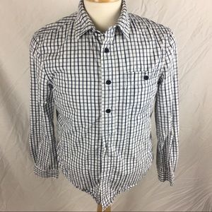 Eddie Bauer small white check long sleeve shirt